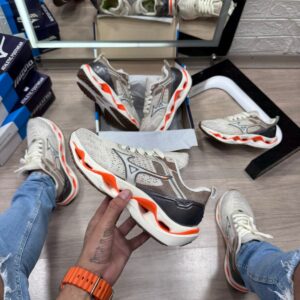 Mizuno Wave Stratos Off White Laranja Atacado