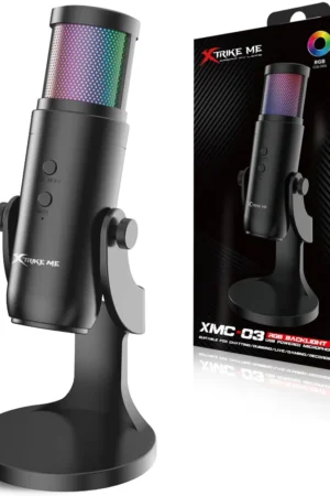 Microfone Gamer Profissional RGB Condensador Xtrike-ME XMC03